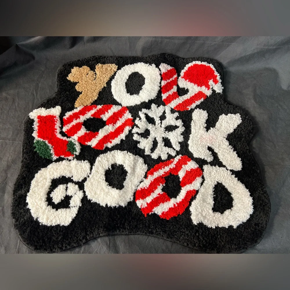 Festive Black and Red Accent mat